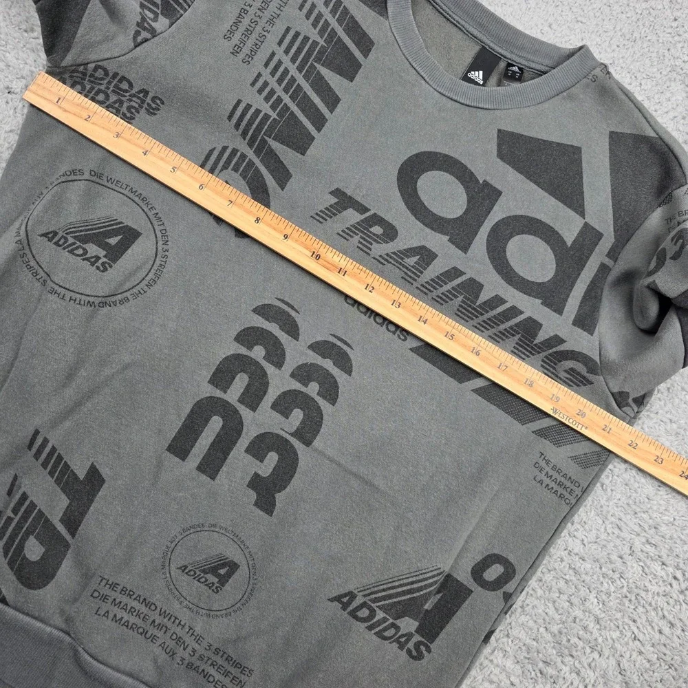 Adidas Training All Over Print‎ Graphic Sweatshirt Mens Medium Grey